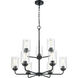 Moven 9 Light 28 inch Matte Black Chandelier Ceiling Light